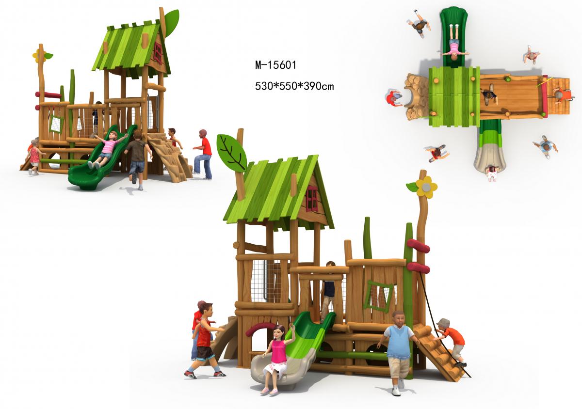 M-15601木质幼儿园组合滑梯